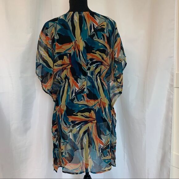 Jessica kimono Kaftan dress beach coverup chiffon short sleeve tropical sequin🔥 - Picture 5 of 12